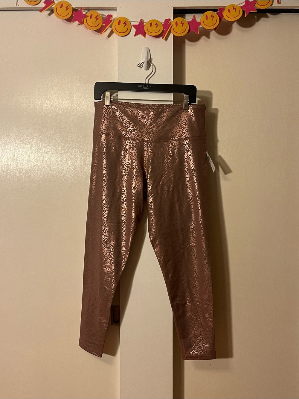 Metallic Rose High-Rise Track Pants - Picture 1 of 4